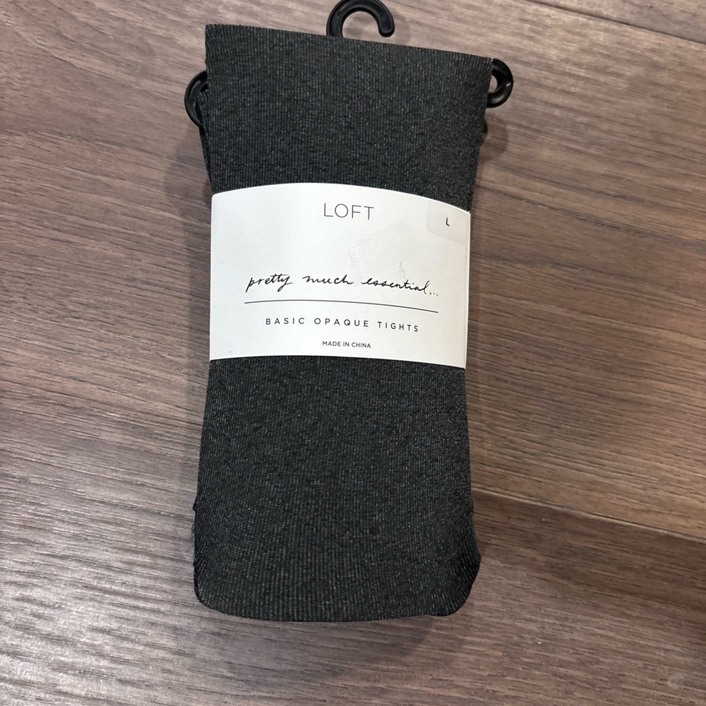 LOFT Basic Opaque Tights in Charcoal Gray size large